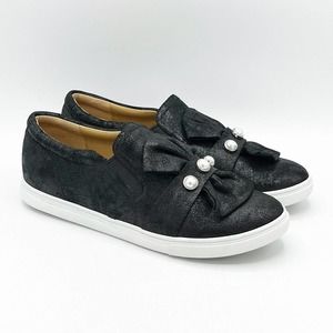 Unity in Diversity Sneaker Leather Ruffle Pearl Embellished